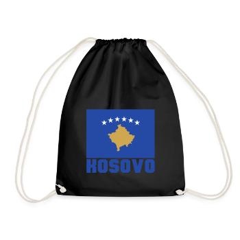 Kosovo - Drawstring Bag - black - Front