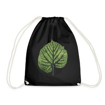 Feuille de tilleul / Feuille de tilleul / NATURE - Sac de sport léger - noir - Devant
