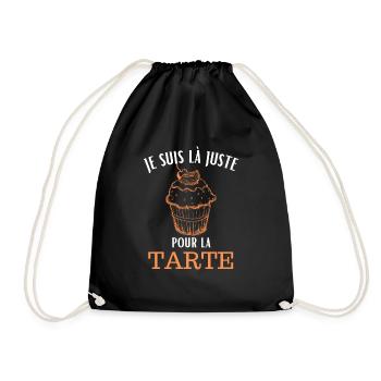 Je suis là juste pour la tarte - Sac de sport léger - noir - Devant