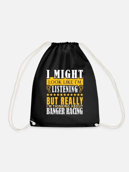 banger racing - Drawstring Bag - black