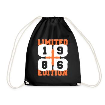 1986 birthday 36 years limited anniversary edition - Drawstring Bag - black - Front