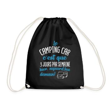 Camping car 3 jours par semaine - Sac de sport léger - noir - Devant