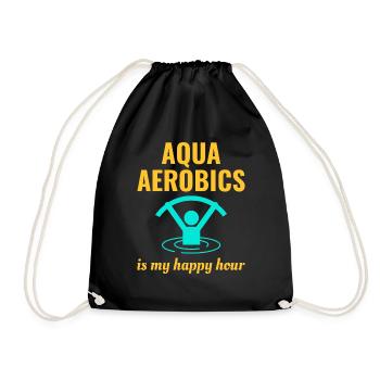 Wassergymnastik Aquatische Fitness Aqua Exercise - Turnbeutel - Schwarz - Vorne