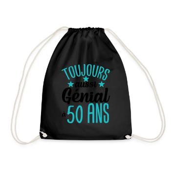 Cadeau anniversaire 50 ans rigolo homme - Sac de sport léger - noir - Devant