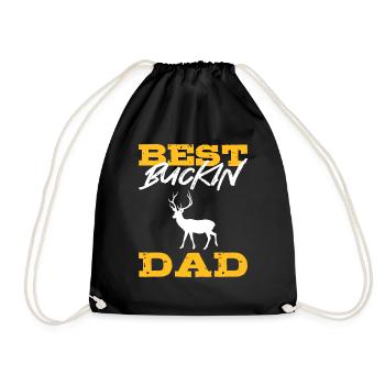Bester Buckin Dad Fleißiger Vater Gift - Turnbeutel - Schwarz - Vorne