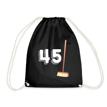 45 Brooms Humor Anniversary 45 Years - Drawstring Bag - black - Front