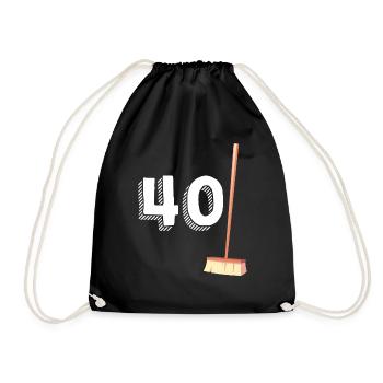 40 Balais Cadeau Humour Original Anniversaire - Sac de sport léger - noir - Devant