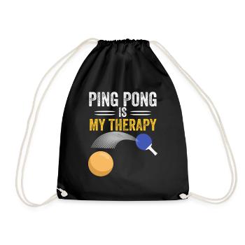 ping pong is my therapy - Drawstring Bag - black - Front