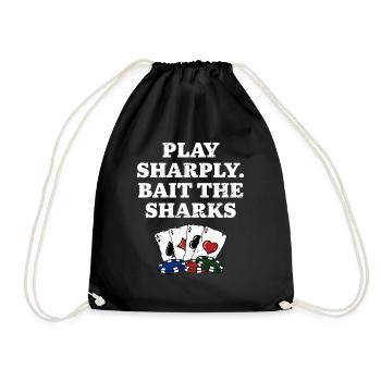 Play Sharply Bait the Sharks Poker Dealer Poker - Drawstring Bag - black - Front