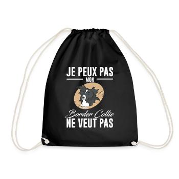 Mon border collie veut pas 2 - Sac de sport léger - noir - Devant