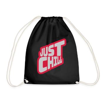 Just Chill Text Logo - Drawstring Bag - black - Front