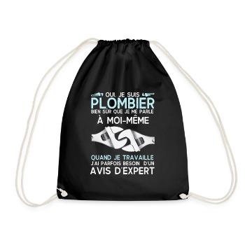 Humour plombier 5 - Sac de sport léger - noir - Devant