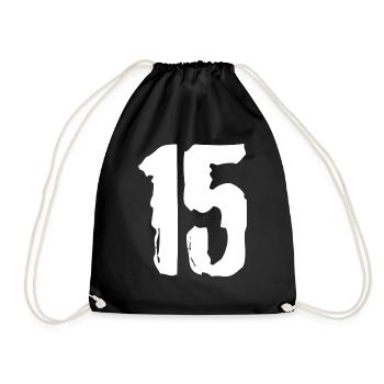 15 Zahl Trikot - Turnbeutel - Schwarz - Vorne