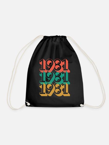 Anniversaire année 1981 / Vintage 1981 - Sac de sport léger - noir