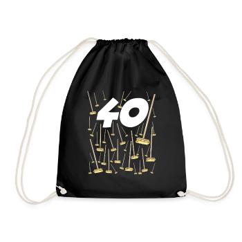 Birthday 40 years 40 Brooms humor man woman - Drawstring Bag - black - Front
