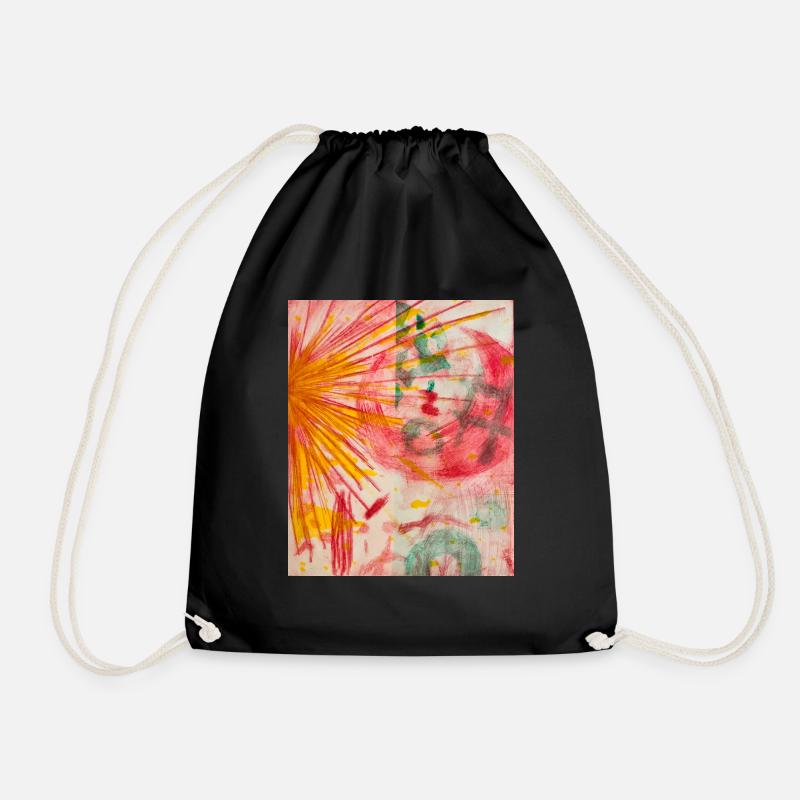Abstract Art - Drawstring Bag - black