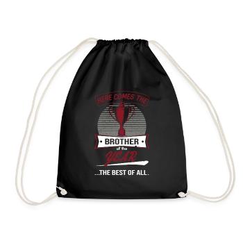 Trophy Trophy for Brother of the Year - Drawstring Bag - black - Front