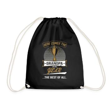Trophy Cup for Grandpa of the Year - Drawstring Bag - black - Front