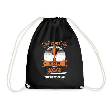 Trophy Cup for Son of the Year - Drawstring Bag - black - Front