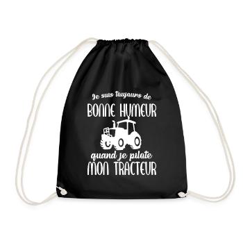Toujours de bonne humeur quand je pilote tracteur - Sac de sport léger - noir - Devant