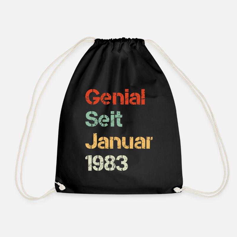 Genial seit Januar 1983 Jubiläum 40. Geburtstag - Turnbeutel - Schwarz