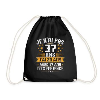 Je n'ai pas 37 ans, Cadeau d'anniversaire 37 ans - Sac de sport léger - noir - Devant