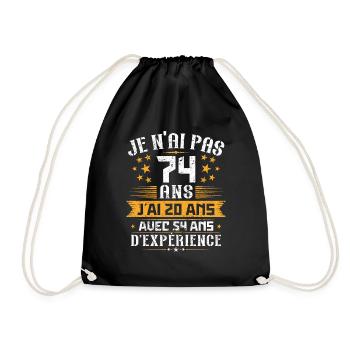 Je n'ai pas 74 ans, Cadeau d'anniversaire 74 ans - Sac de sport léger - noir - Devant
