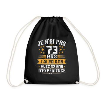 Je n'ai pas 73 ans, Cadeau d'anniversaire 73 ans - Sac de sport léger - noir - Devant