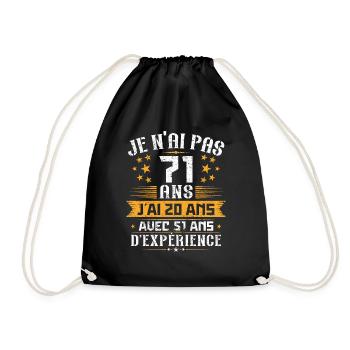 Je n'ai pas 71 ans, Cadeau d'anniversaire 71 ans - Sac de sport léger - noir - Devant