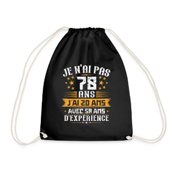 Je n'ai pas 78 ans, Cadeau d'anniversaire 78 ans - Sac de sport léger - noir - Devant