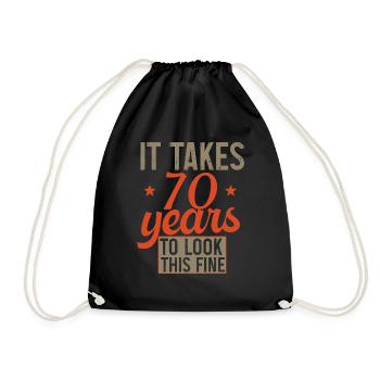 It takes 70 years retro birthday gift - Sac de sport léger - noir - Devant