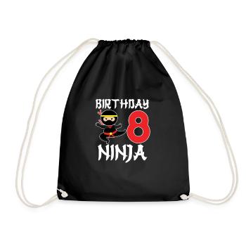 Drôle d’anniversaire Ninja 8 ans anniversaire - Sac de sport léger - noir - Devant
