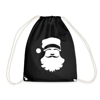 Christmas Hat Santa Claus Christmas Vector - Drawstring Bag - black - Front