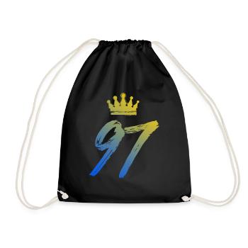 97 Number crown - Drawstring Bag - black - Front