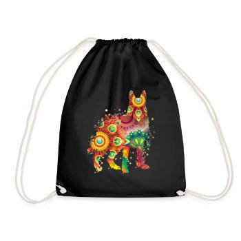 German Sheperd Deutscher Schäferhund Hundedesign - Turnbeutel - Schwarz - Vorne