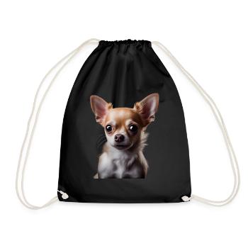 Cute Chihuahua - Gift idea for - Drawstring Bag - black - Front
