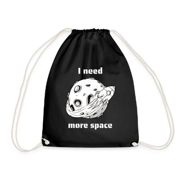 I Need More Space Funny Retro Outer Space Designs - Turnbeutel - Schwarz - Vorne