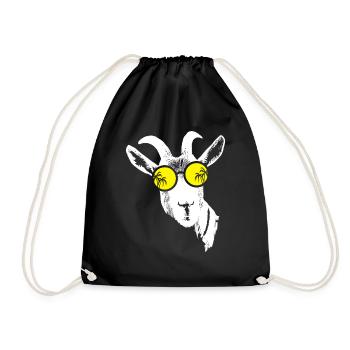 Ziege Tierliebhaber Naturfans Sonnenbrille Ziegenf - Turnbeutel - Schwarz - Vorne