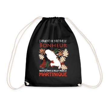 La Martinique bonheur Humour Billet D'Avion - Sac de sport léger - noir - Devant