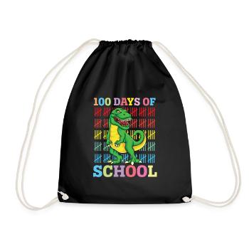 100 jours d’école dinosaure Saur T Rex - Sac de sport léger - noir - Devant