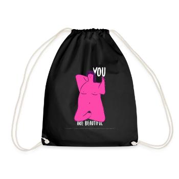 You are Beautiful - Drawstring Bag - black - Front