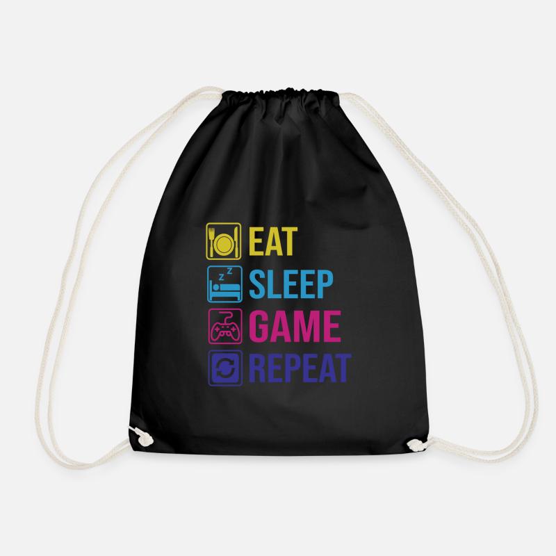 Eat. Sleep.GAME. Repeat. - Turnbeutel - Schwarz