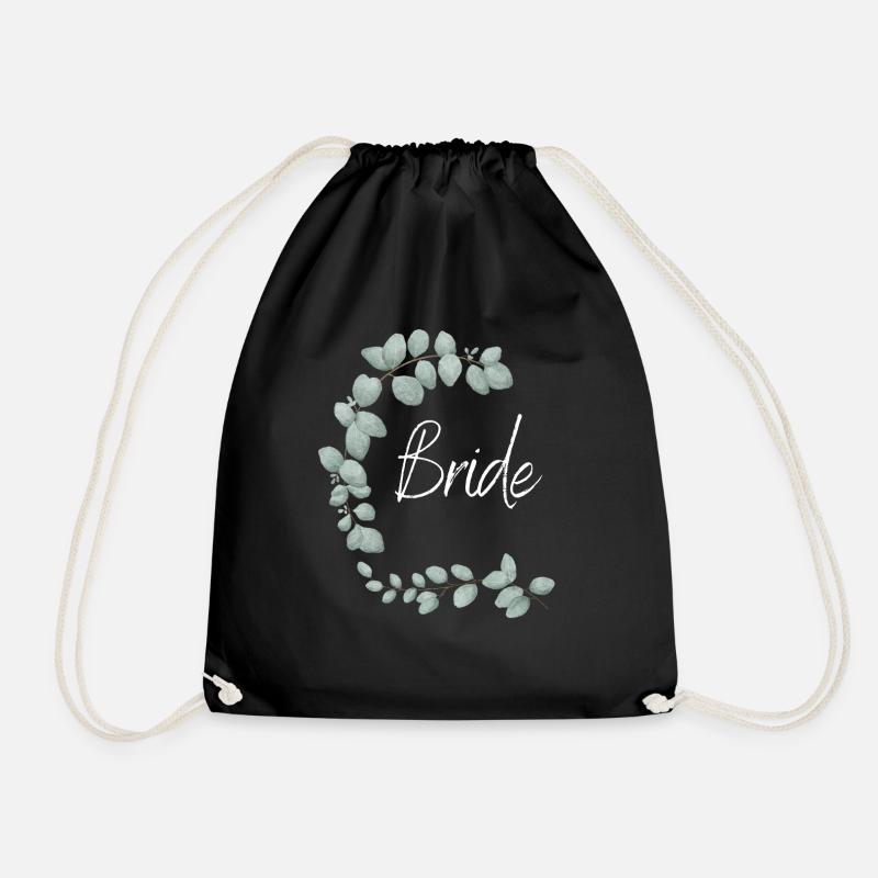Eukalyptus Bride weiße Schrift - Turnbeutel - Schwarz