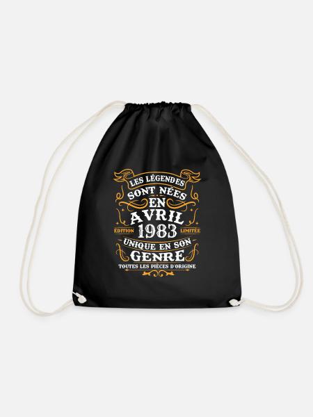 Les légendes sont nées en Avril 1983 Vintage - Sac de sport léger - noir