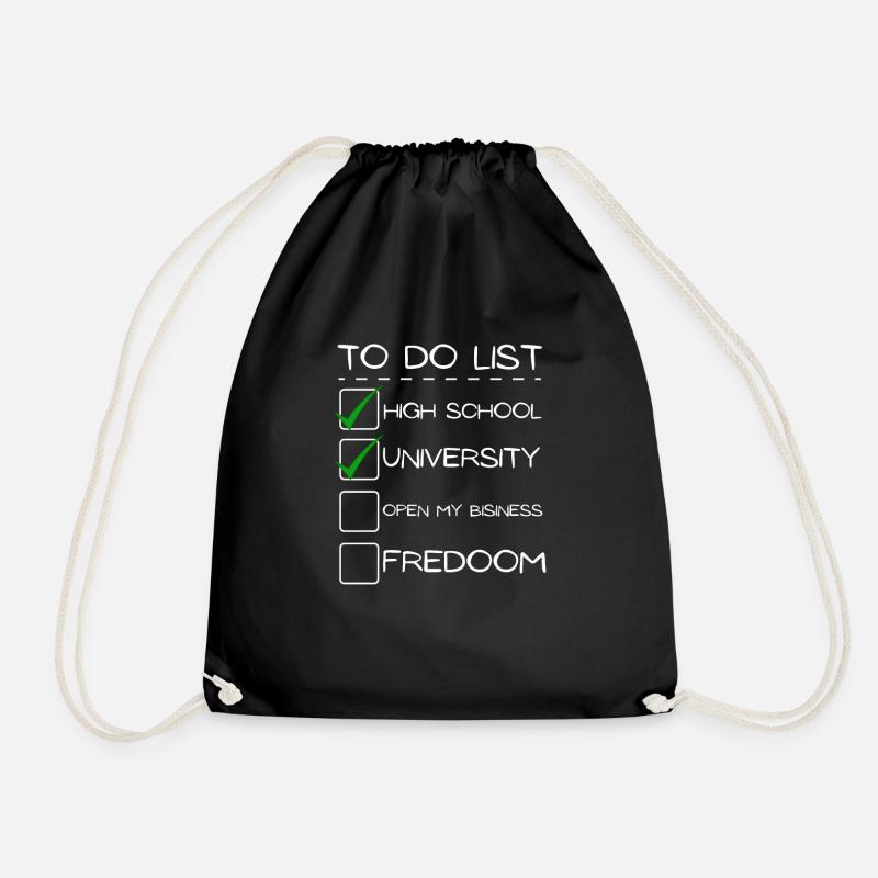 Entrepreneur List - Drawstring Bag - black