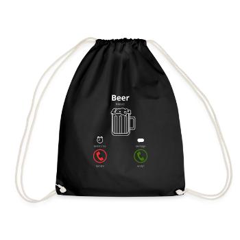 Bier ruft: - Turnbeutel - Schwarz - Vorne