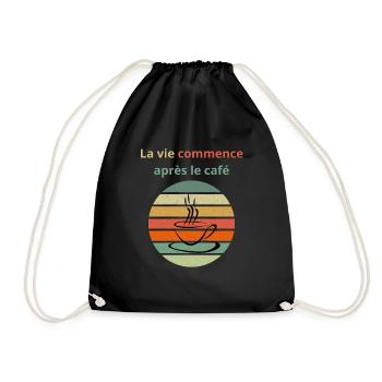 La vie commence après le café - Sac de sport léger - noir - Devant