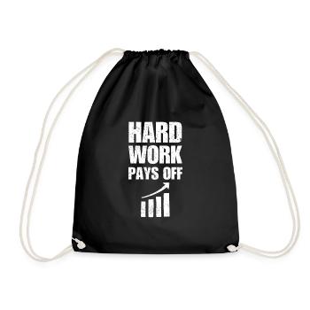 Hard work pays off, statistics - Drawstring Bag - black - Front