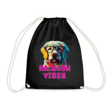 Lovers Dogs, Funny dogs art, dogs lover, Rainbow - Turnbeutel - Schwarz - Vorne