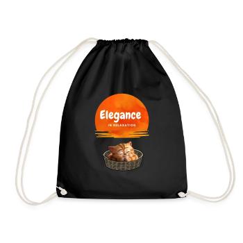 Elegance in Relaxation - Drawstring Bag - black - Front